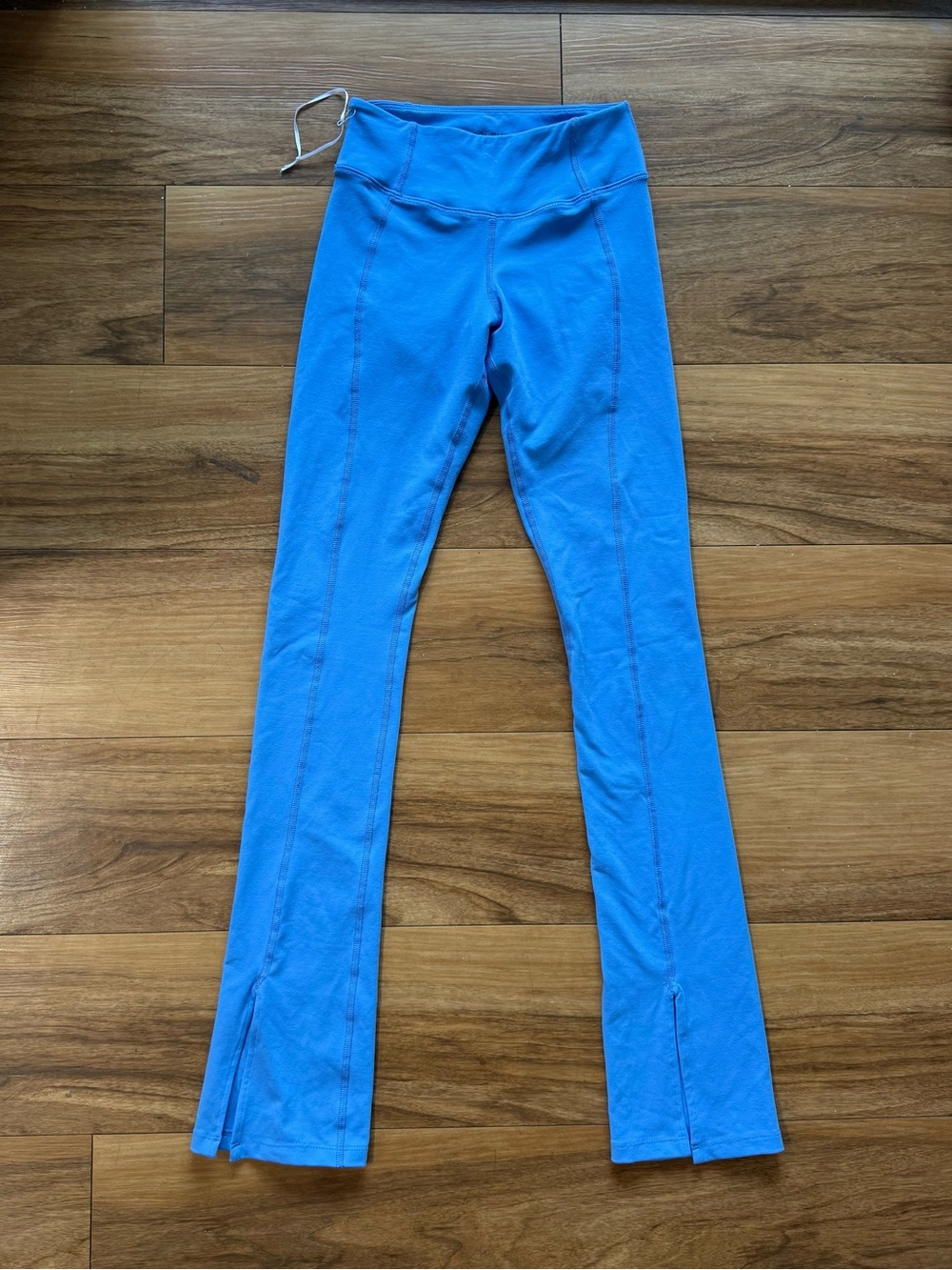 Solely Fit XS Blue High Rise Split Hem Flare Yoga Leggings Made in USA